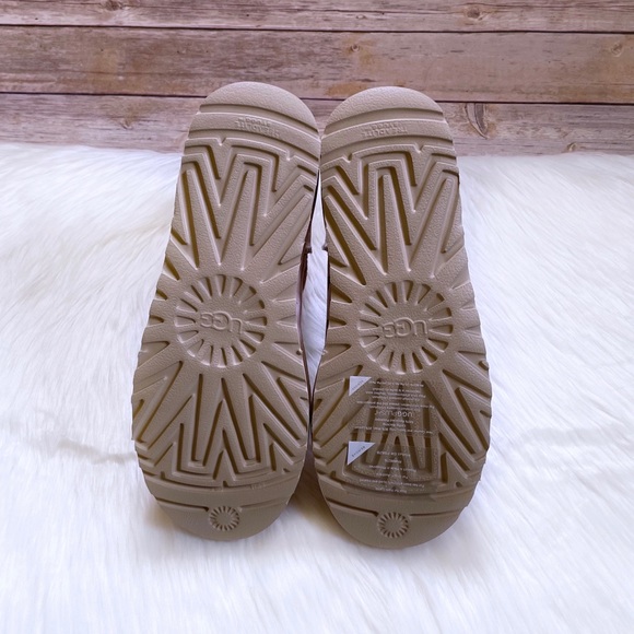 UGG Classic Mini Floral Foil Seashell Pink Boots - Picture 8 of 10